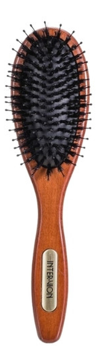 Szczotka drewniana z naturalnym włosiem i nylonowymi szpilkami