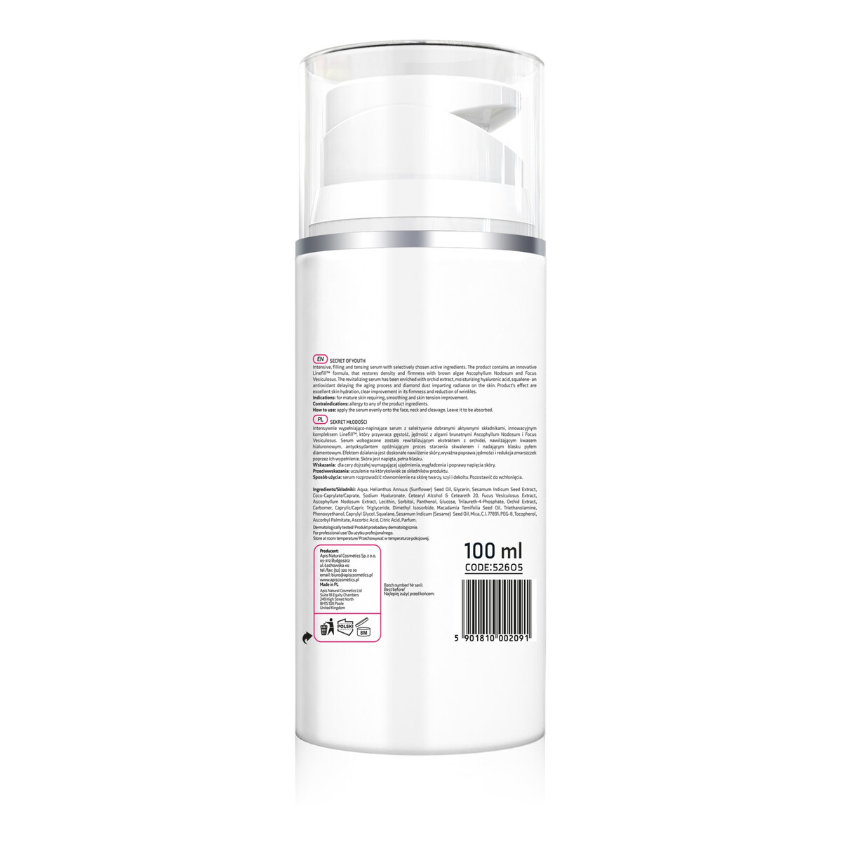 Apis Secret of youth serum wypełniająco-napinające z kompleksem linefill™ 100ml