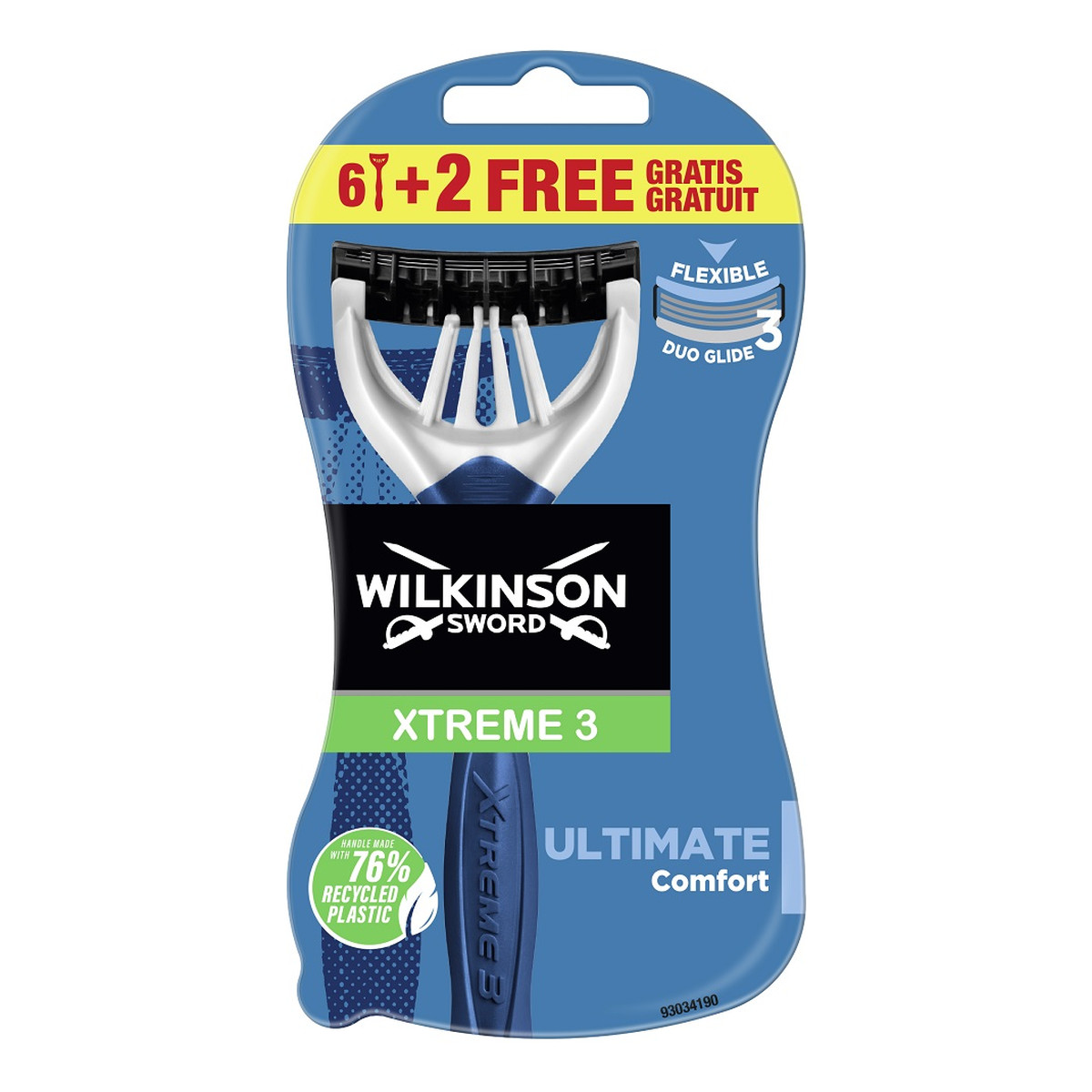 Wilkinson Xtreme3 Ultimate Plus Jednorazowe maszynki do golenia dla mężczyzn 8szt