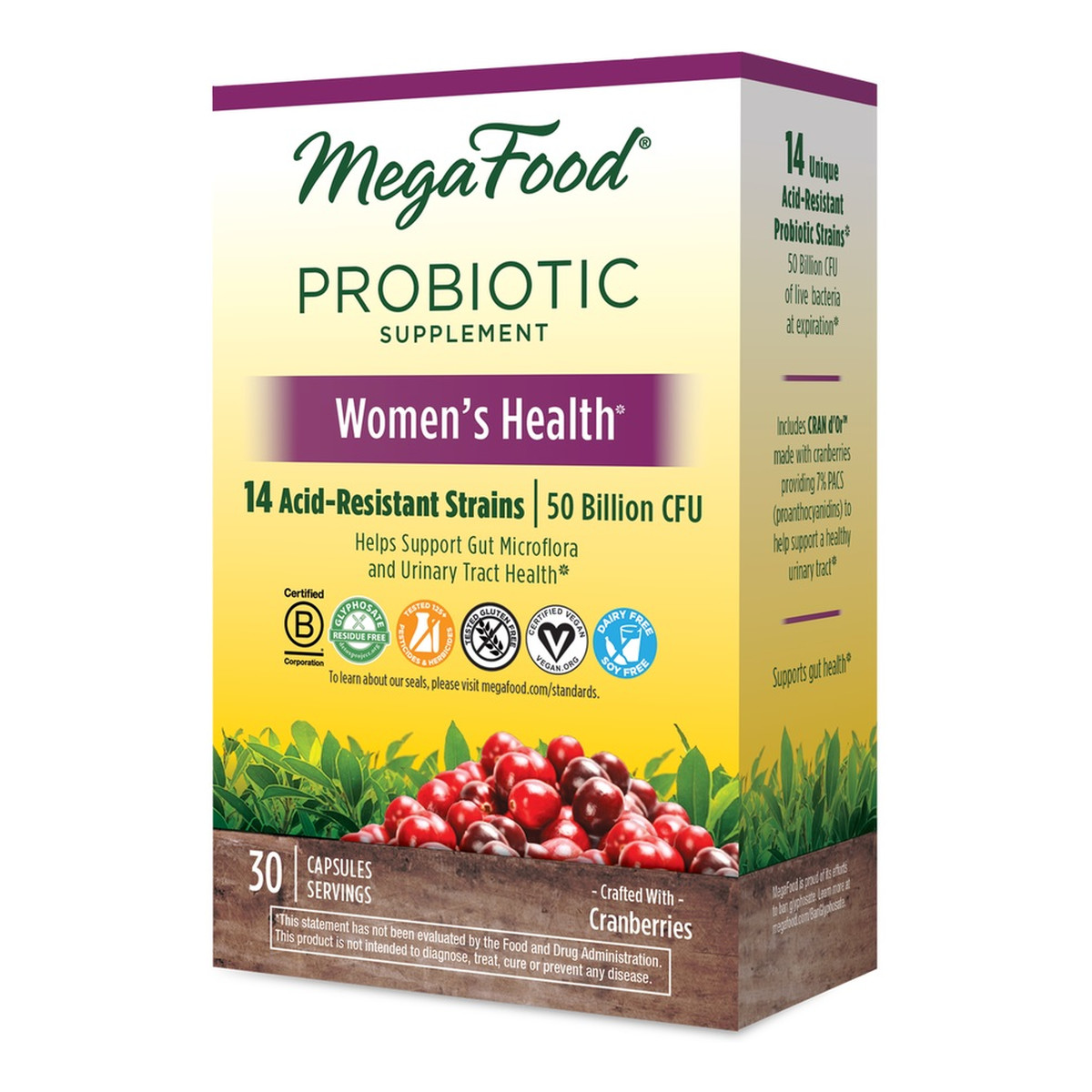 Mega Food Women's health shelf-stable probiotics probiotyk dla kobiet suplement diety 30 tabletek