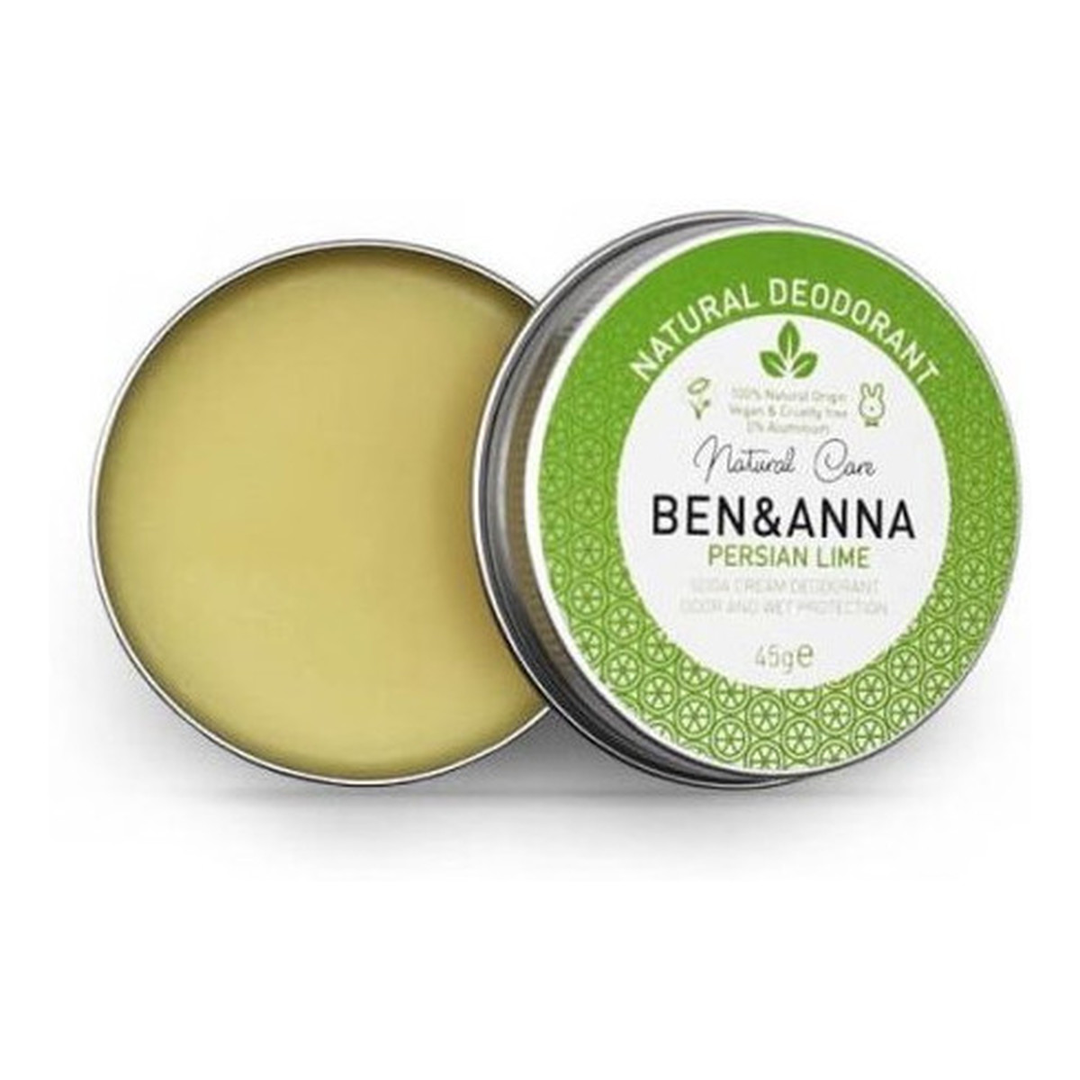 Ben&Anna Natural Deodorant naturalny dezodorant w kremie w aluminiowej puszce Persian Lime 45g