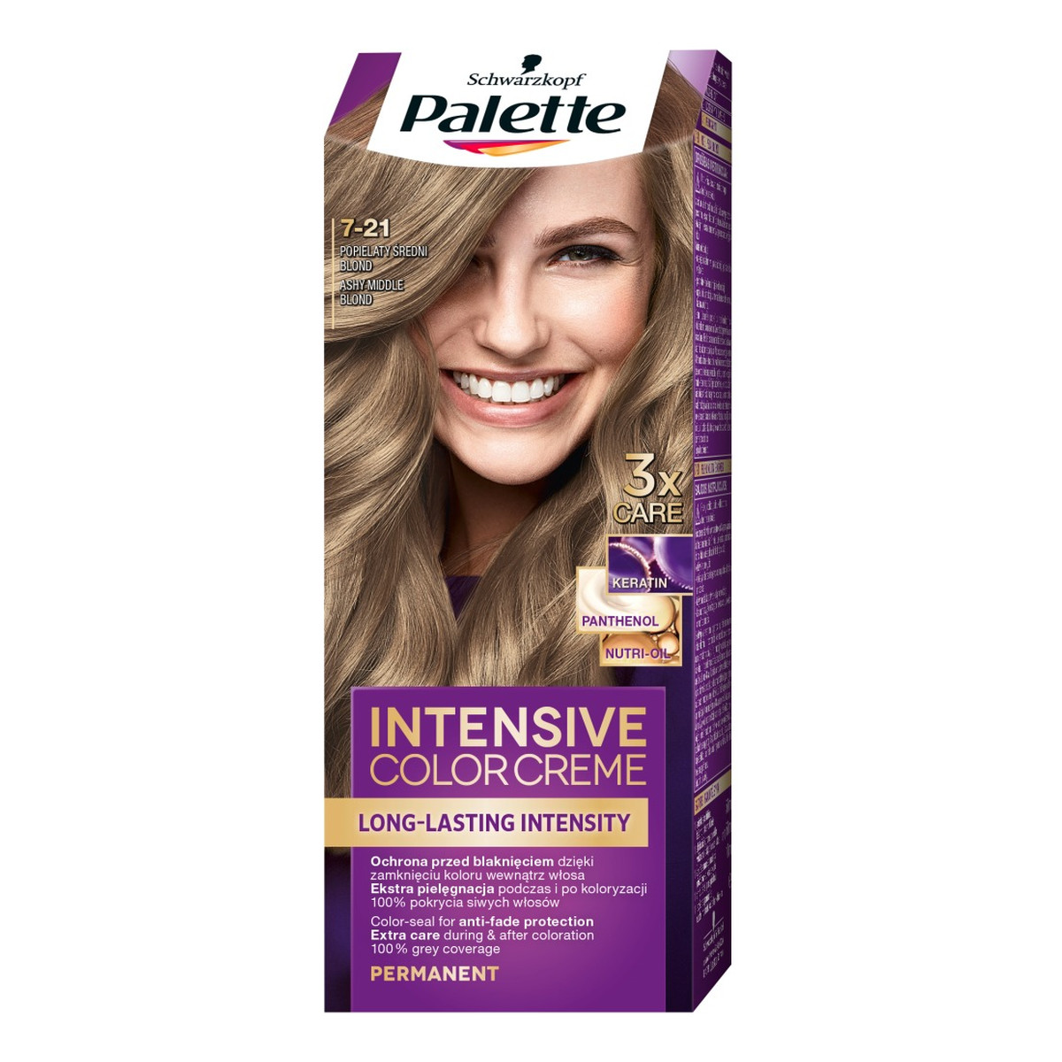 Palette Intensive Color Creme Krem Koloryzujący Farba do włosów 7-21 popielaty średni blond