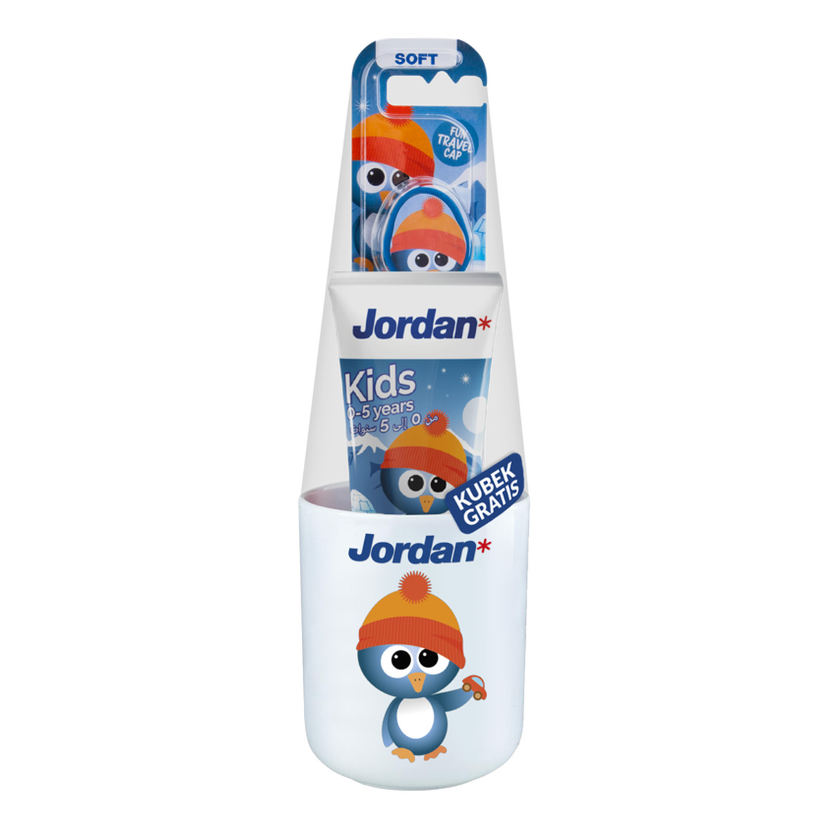 Jordan Junior Zestaw pasta do zębów dla dzieci 0-5lat + szczoteczka + kubek 50ml