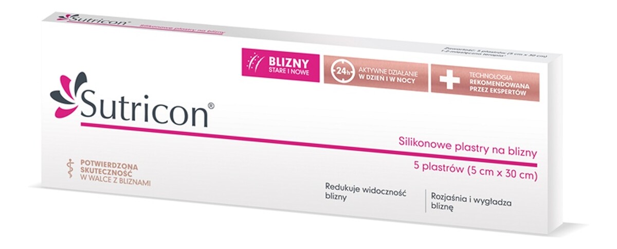 Silikonowe plastry na blizny 5 cm x 30 cm 5 sztuk