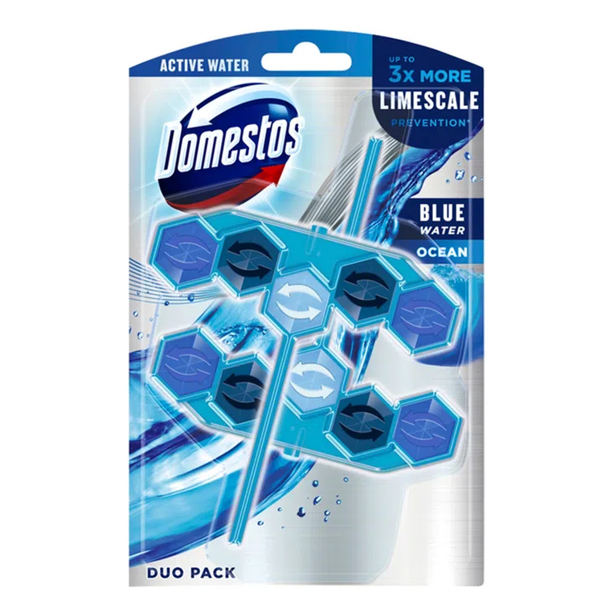 Domestos Power 5 Ocean DUO Kostka WC koszyk Active Blue Water 2 x 53g