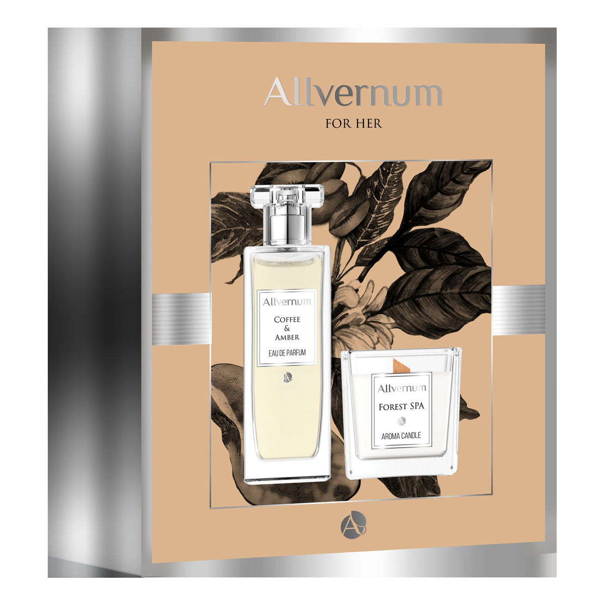 Allvernum Zestaw woda toaletowa Coffe & Amber + świeca Forest SPA