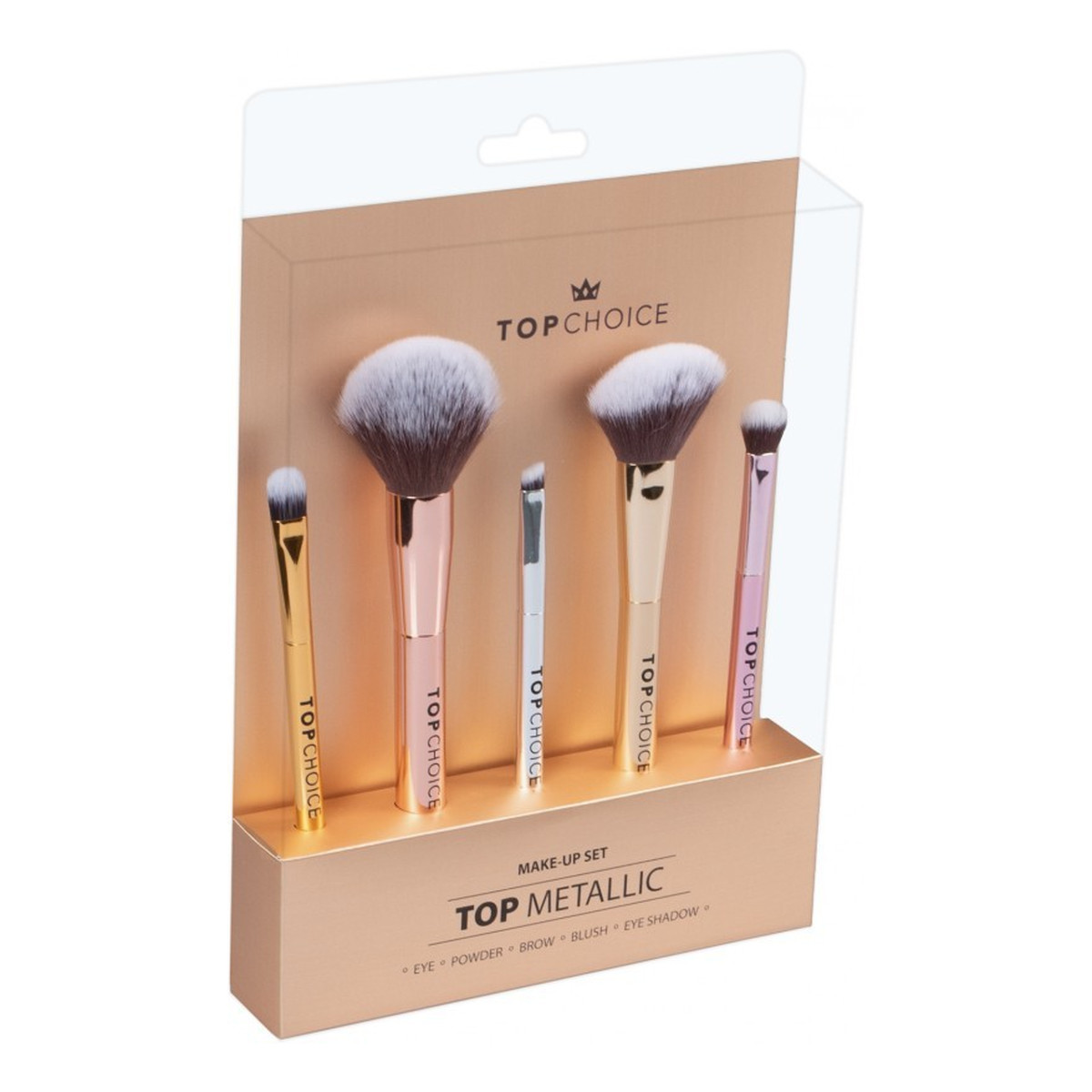 Top Choice Zestaw pędzli do makijażu METALLIC (38303) 1op.-5szt