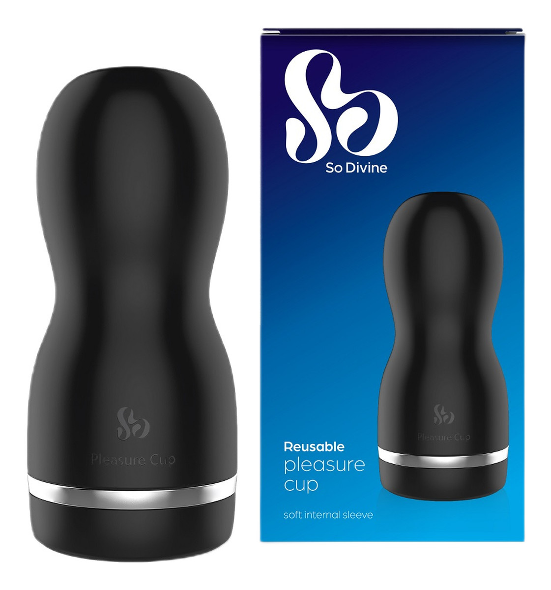 Reusable pleasure cup masturbator wielokrotnego użytku black