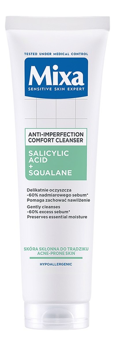 Żel oczyszczający do twarzy przeciw niedoskonałościom kwas salicylowy + skwalan 150ml