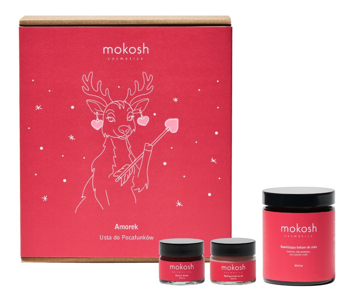 Zestaw balsam do ust 15ml + peeling do ust 15ml + nawilżający balsam do ciała 180ml