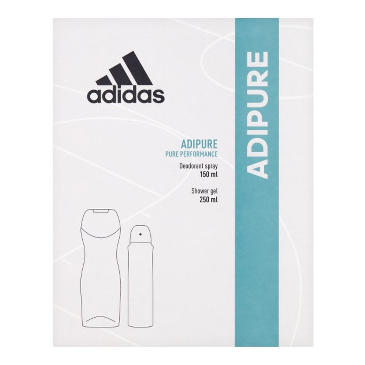 Adidas Adipure Women Zestaw prezentowy (dezodorant spray 150ml+żel pod prysznic 3in1 250ml)