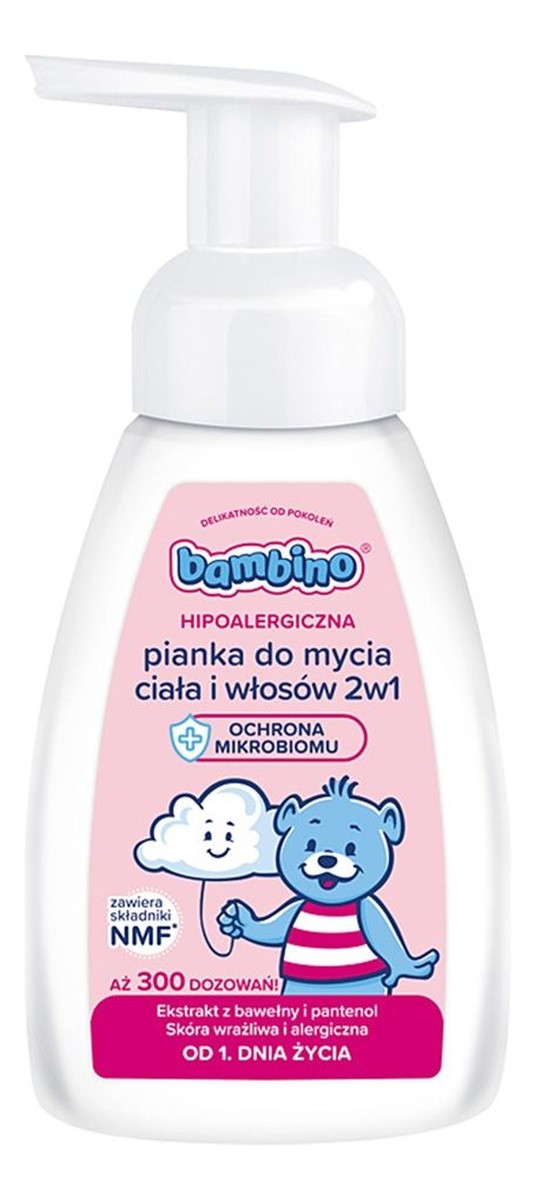 Hipoalergiczna pianka do mycia ciała i włosów 2w1