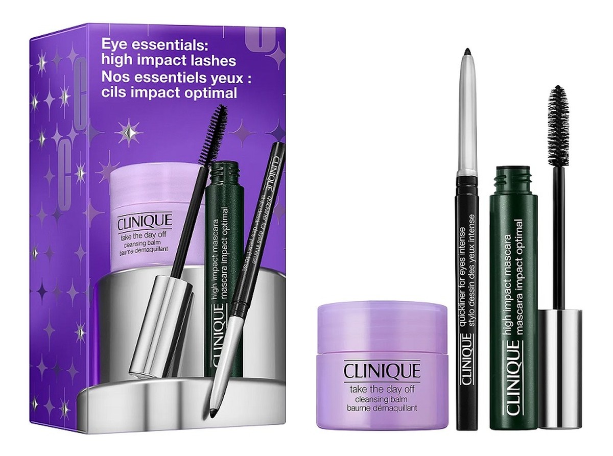 Zestaw tusz do rzęs 7ml + balsam do demakijażu 15ml + eyeliner w kredce 0.14g