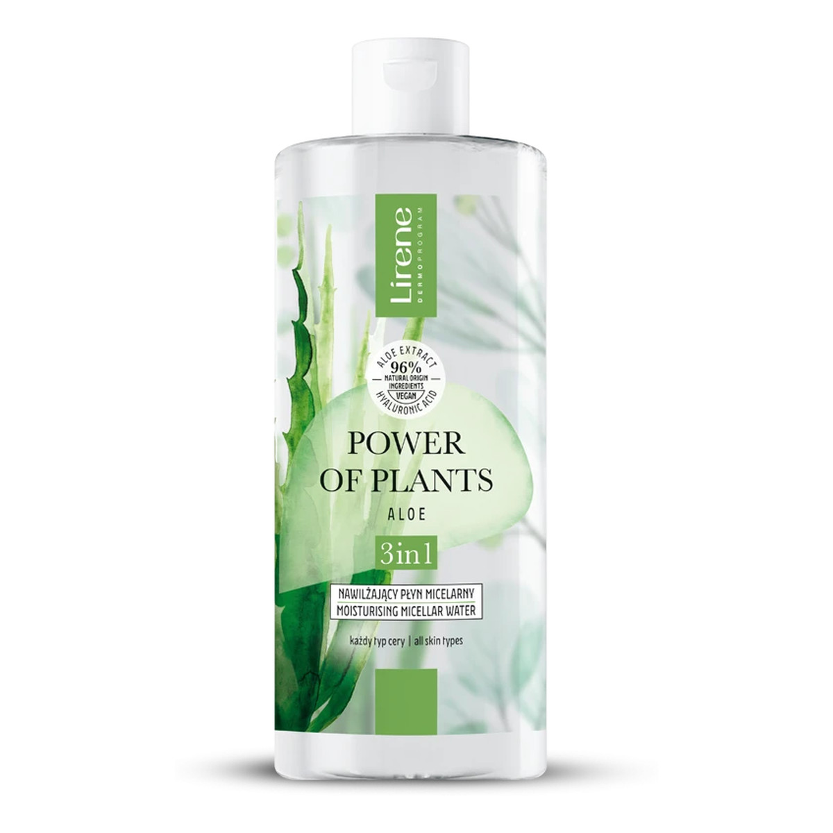 Lirene Power of Plants Nawilżający płyn micelarny 3w1 Aloes 400ml