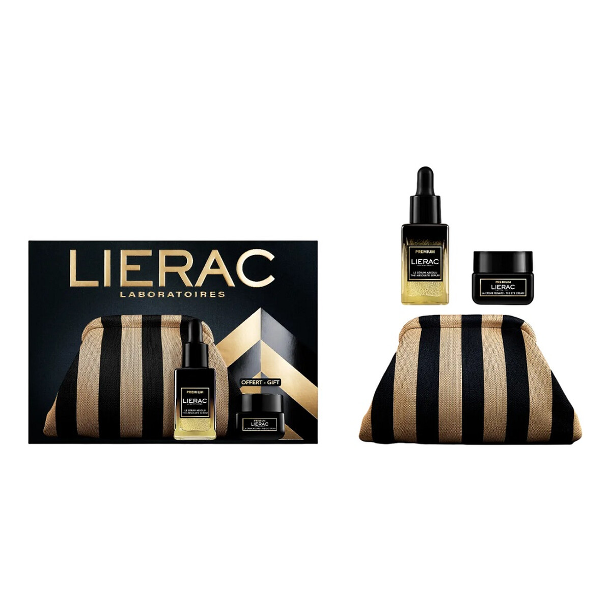 Lierac Premium Zestaw serum przeciwstarzeniowe 30ml + przeciwstarzeniowy krem pod oczy 20ml + kosmetyczka