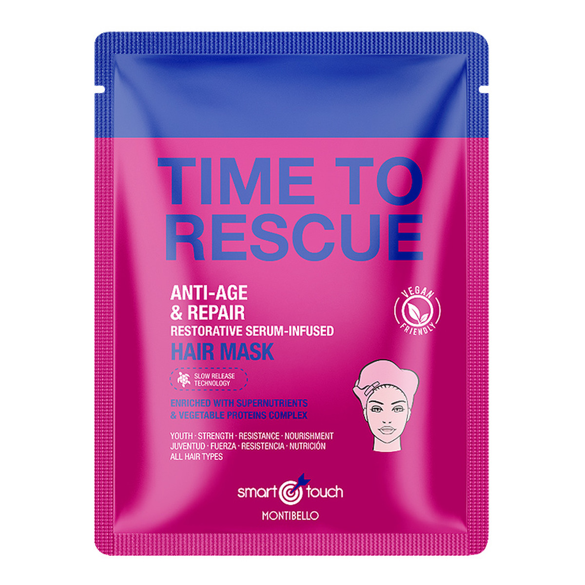 Montibello Smart touch time to rescue hair mask maska w płachcie nasączona serum 30ml
