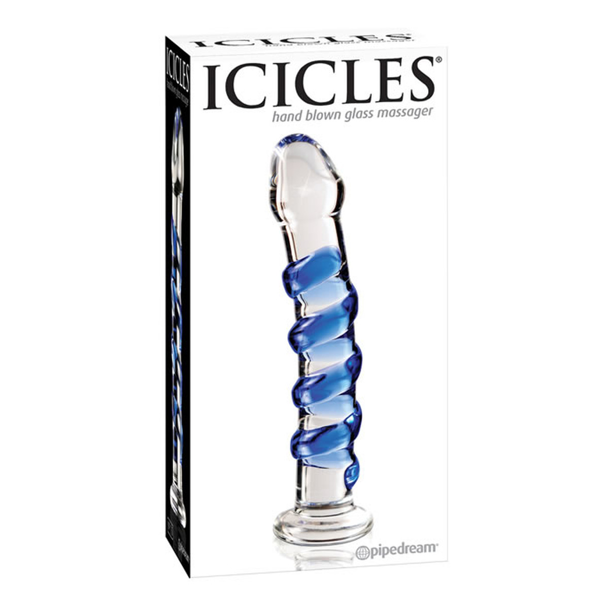 Pipedream Icicles Hand Blown Glass Massager dildo szklane 5 niebieskii