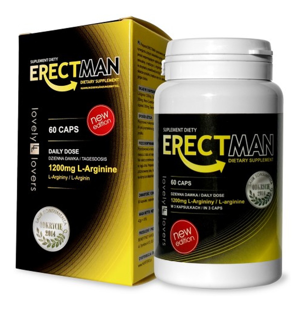 Erectman wzmocniona erekcja i potencja u mężczyzn suplement diety 60 kapsułek