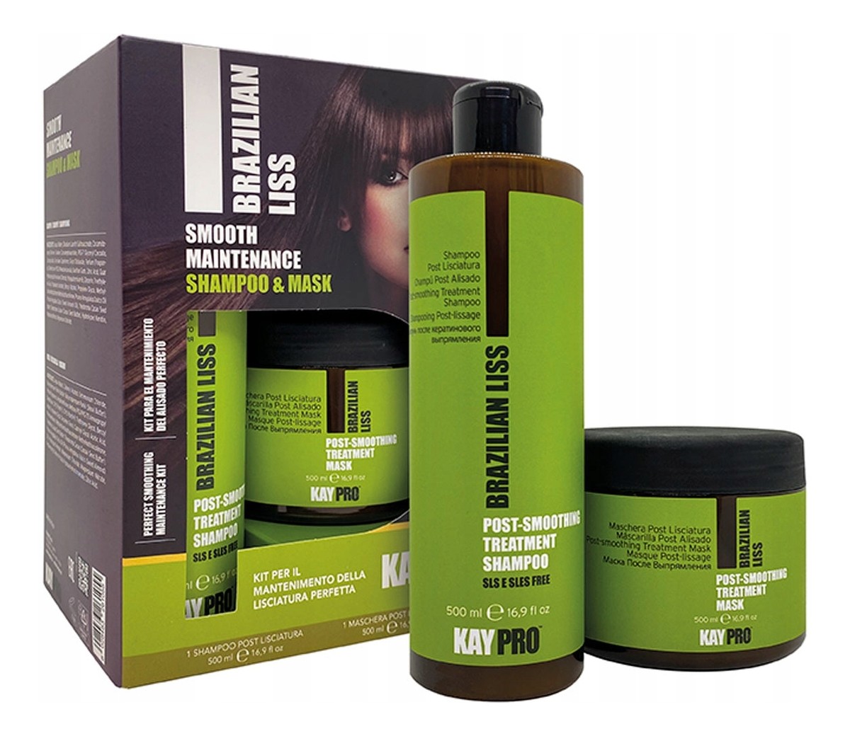 Zestaw do włosów prostowanych Szampon + Maska 2x500ml