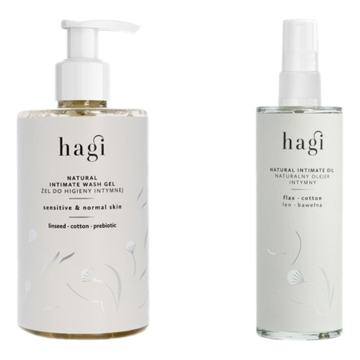 Hagi Intimate Naturalny żel do higieny intymnej 300ml + Olejek intymny 100ml