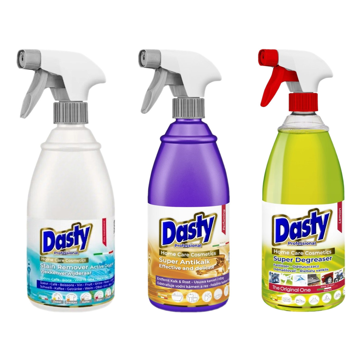 Dasty Odplamiacz do Tkanin + Super degreaser odtłuszczacz + Super antikalk odkamieniacz w sprayu 3x700ml