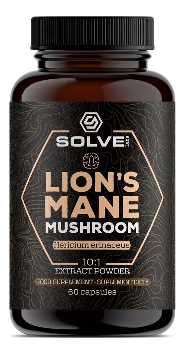 Lion's mane mushroom soplówka jeżowata suplement diety 60 kapsułek