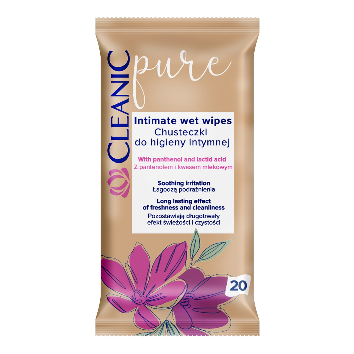 Cleanic chusteczki do higieny intymnej pure 1op.-20szt
