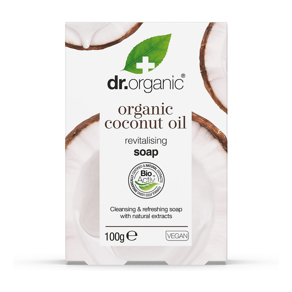 Dr.Organic Virgin Coconut Oil Soap Mydło oczyszczająco-odświeżające do skóry suchej 100g 100g