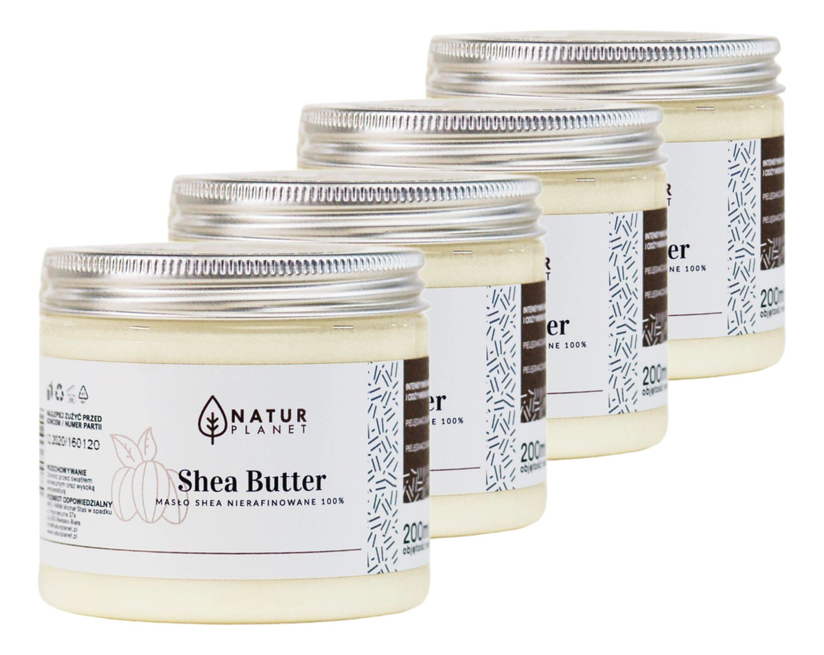 Nierafinowane Masło Shea do ciała 4x200ml