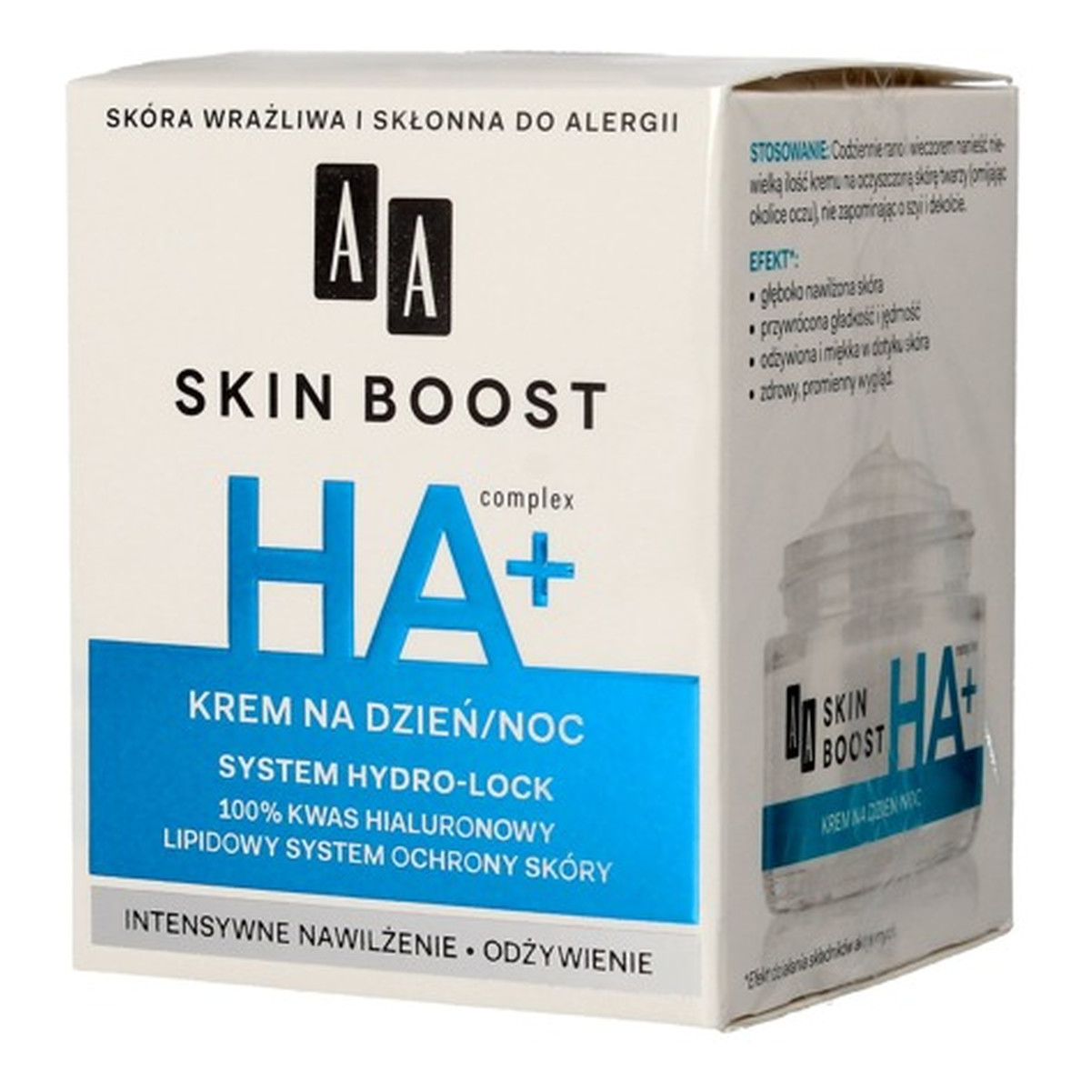 AA Skin Boost HA+ Intensywnie nawilżający krem na dzień na noc 50ml