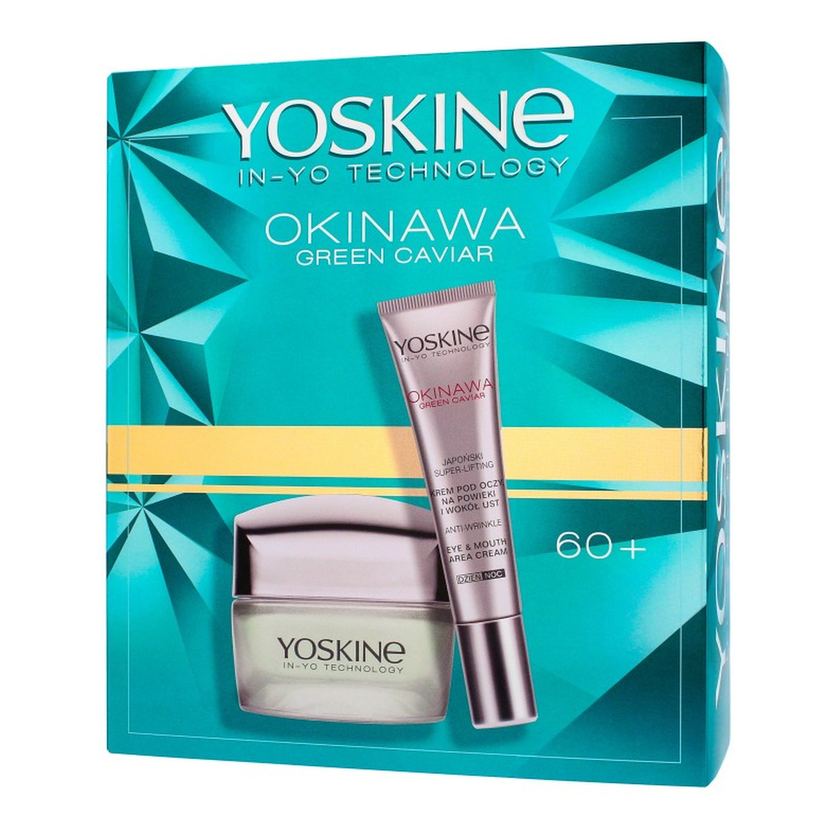 Yoskine Okinawa Green Caviar Zestaw krem do twarzy na dzień i na noc 60+ 50ml + krem pod oczy na powieki i wokół ust 15ml