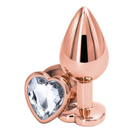 Rear assets korek analny z kryształkiem medium rose gold