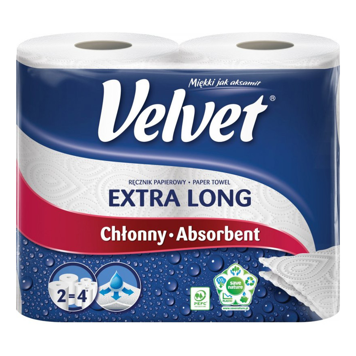 Velvet Ręcznik papierowy Najdłuższy Czysta Biel