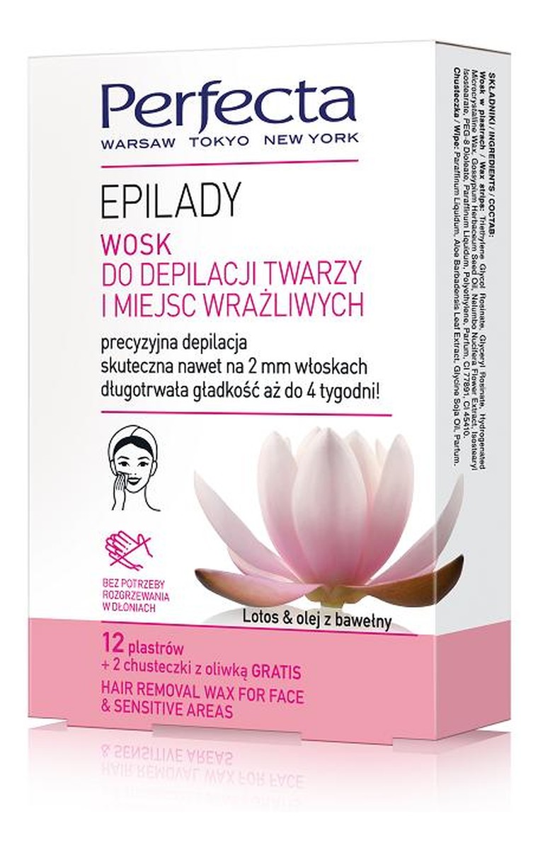 wosk do depilacji twarzy i miejsc wrażliwych 12 plastrów