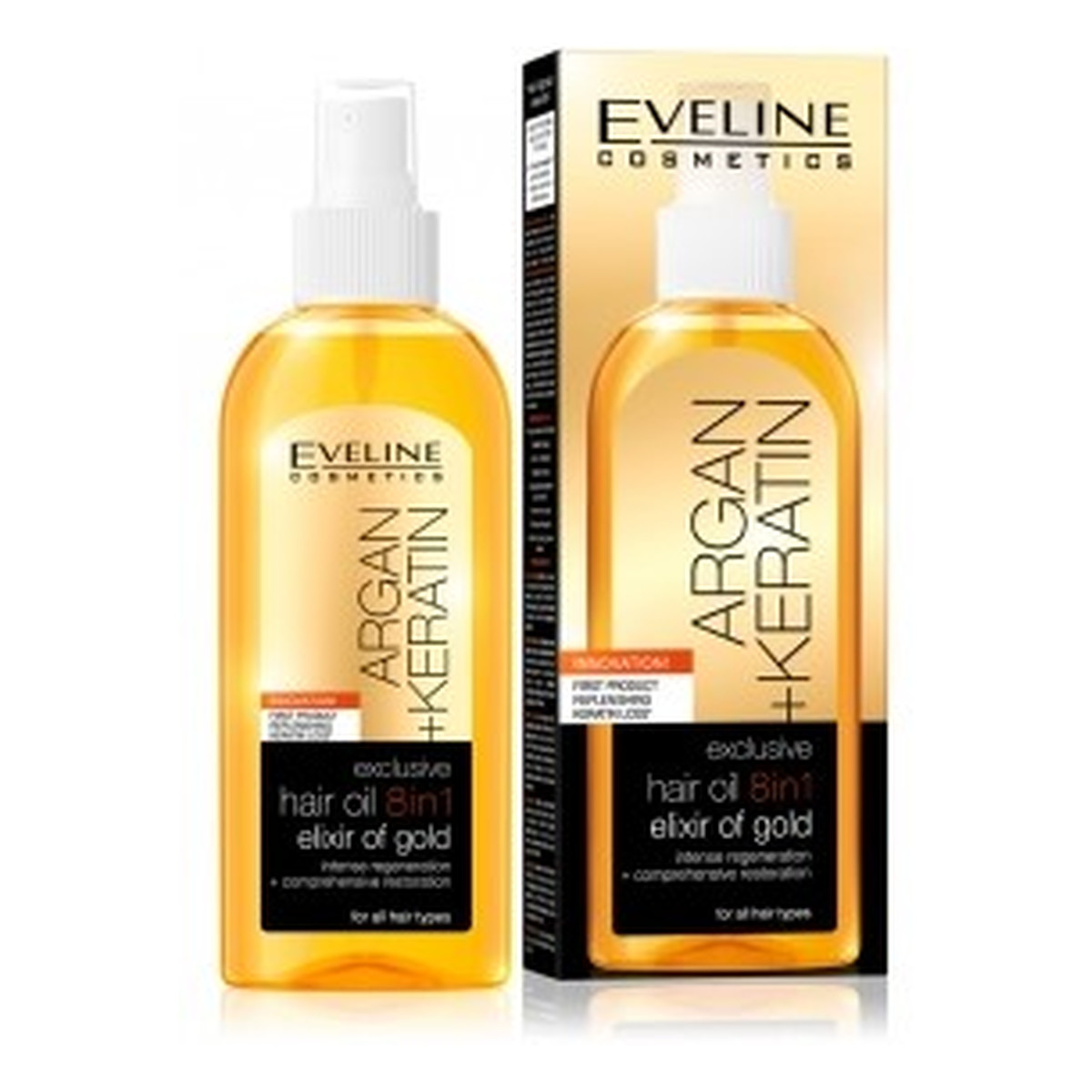 Eveline Argan + Keratin Arganowy Olejek Do Włosów 8w1 200ml