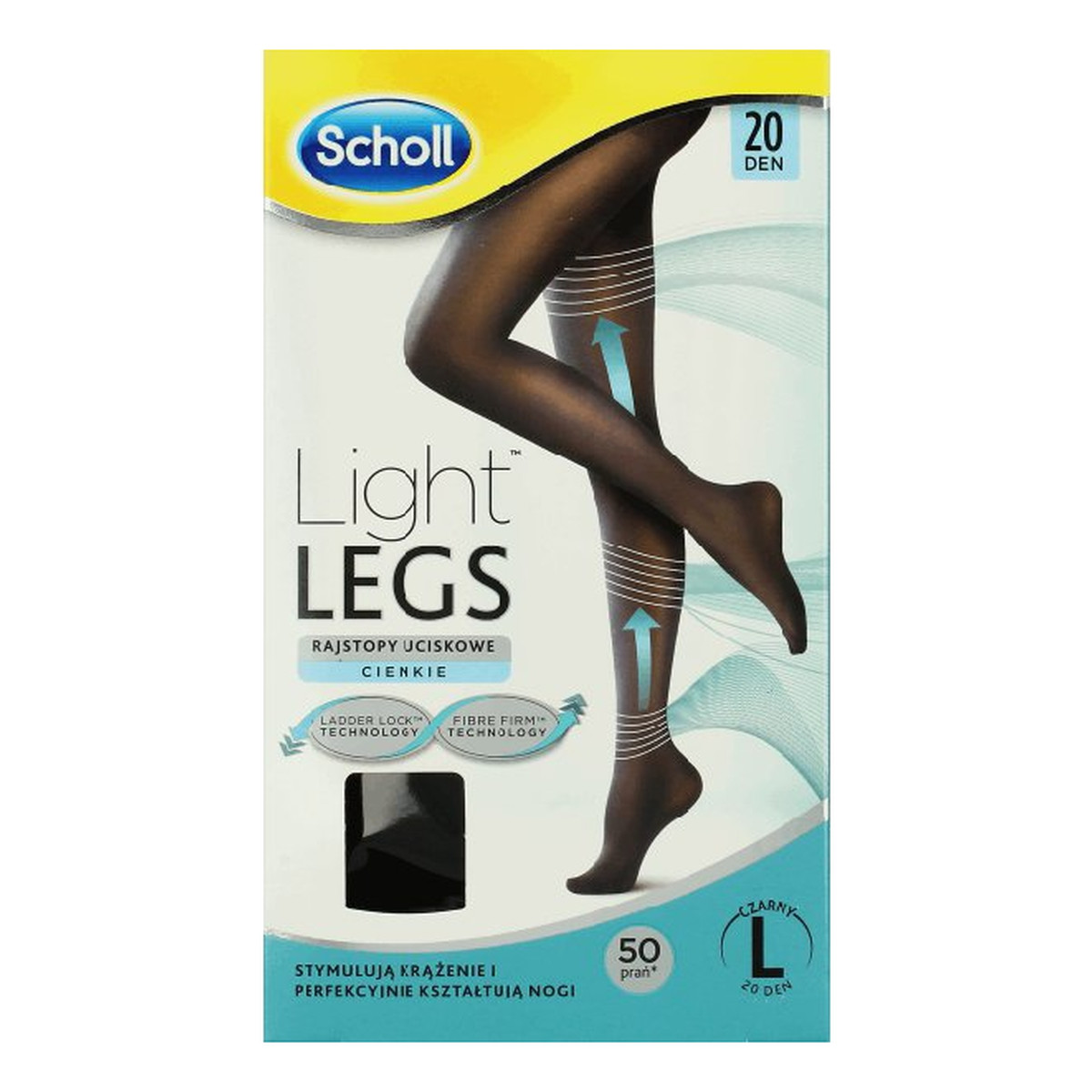 Scholl Light Legs rajstopy uciskowe 20DEN Black L