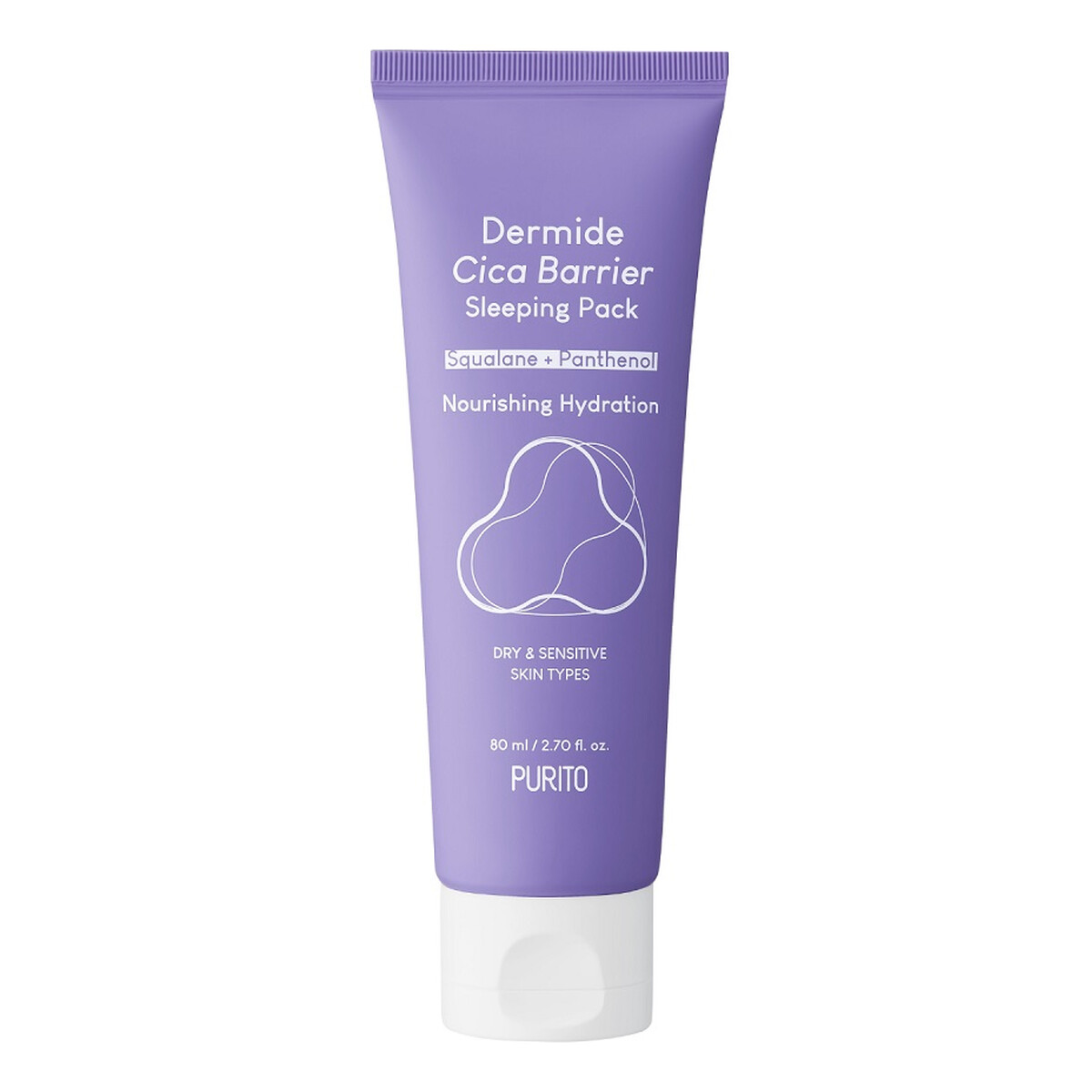 Purito Dermide Cica Barrier Sleeping Pack Krem regenerujący na noc z ekstraktem z wąkroty azjatyckiej 80ml