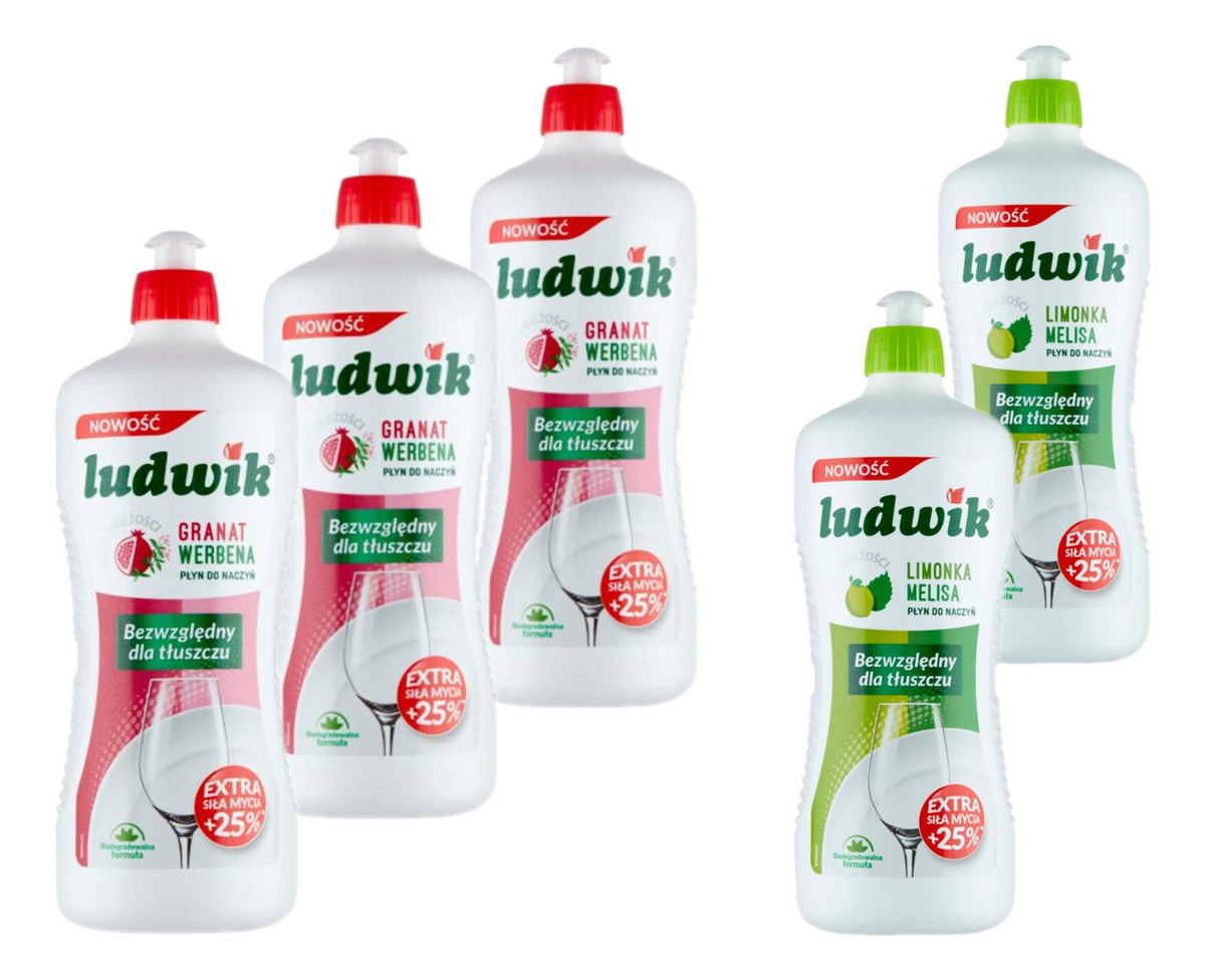 Płyn do naczyń 3x Granat + 2x Limonka 5x900ml