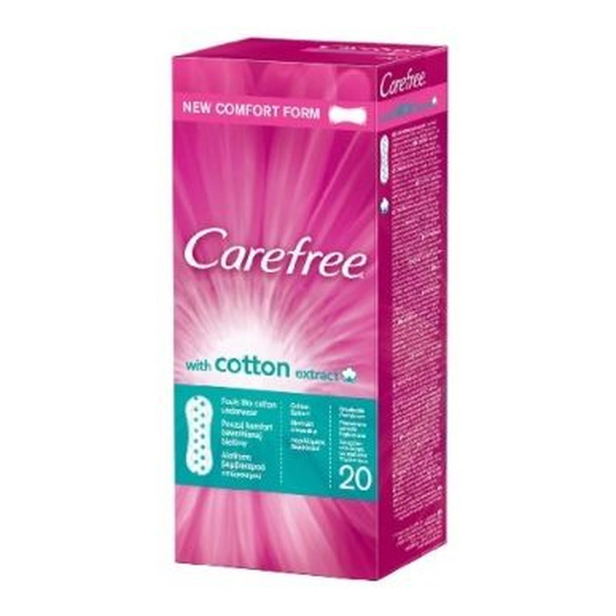 Carefree With Cotton Extract Wkładki Higieniczne 20szt.