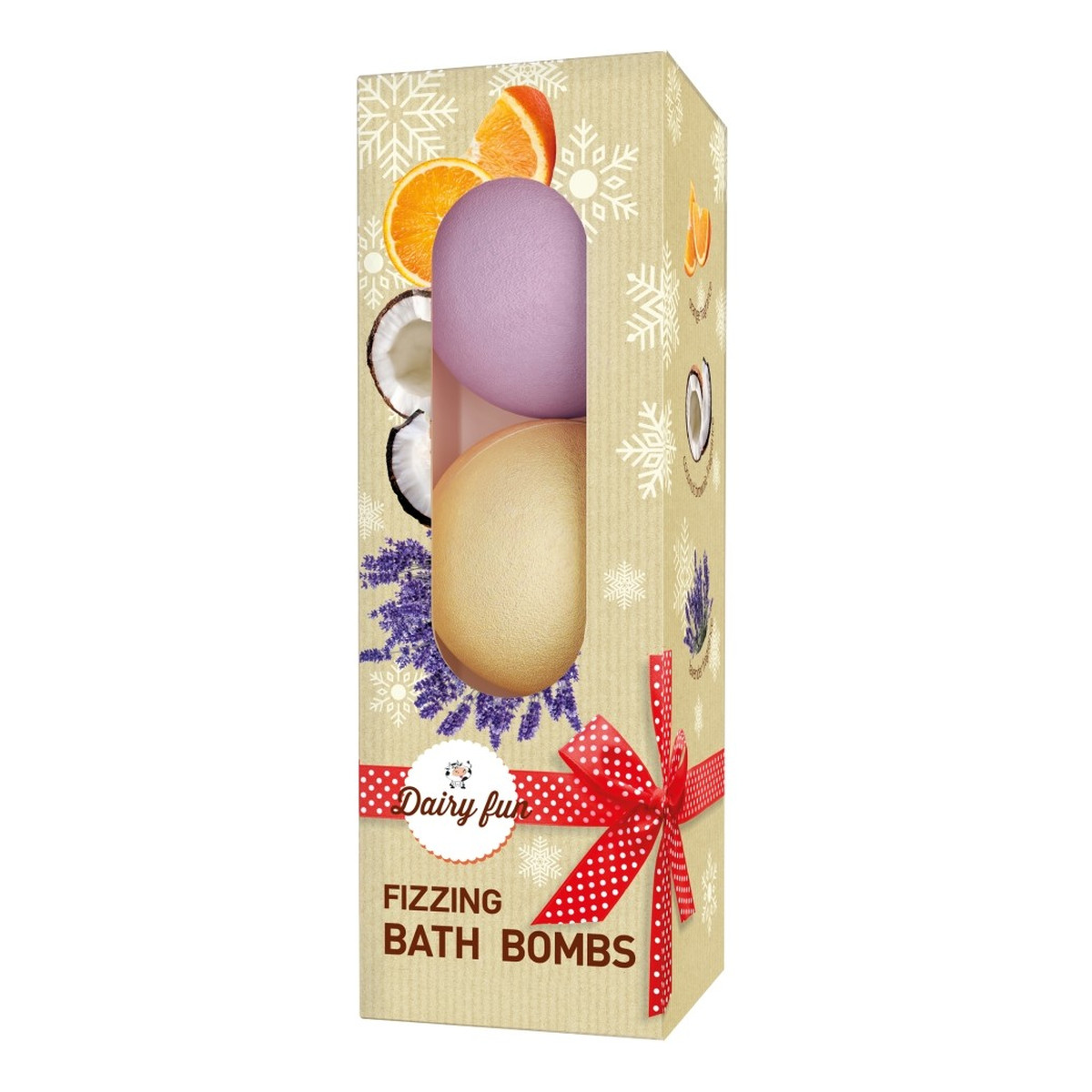 Dairy Fun Musujące Kule do kąpieli - orange,cocconut brownie,lavender 3x100g 300g