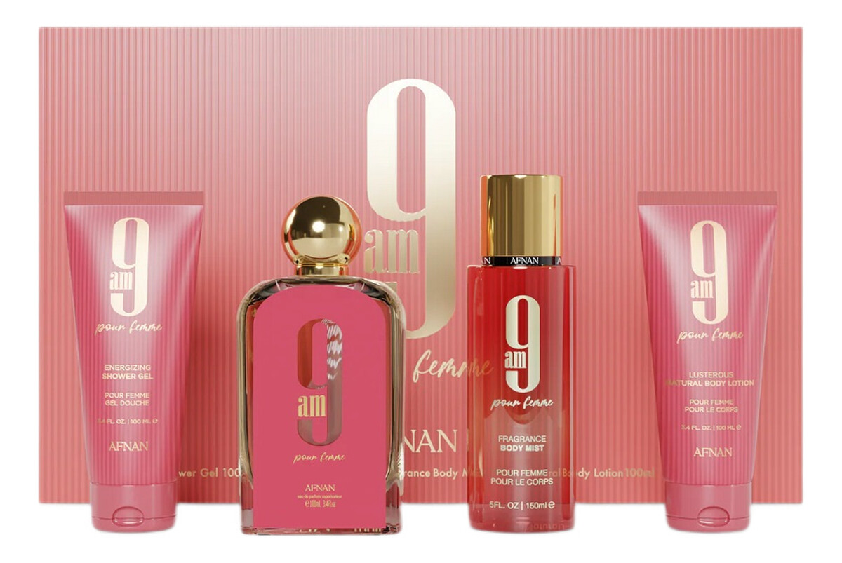 Zestaw woda perfumowana spray 100ml + mgiełka do ciała 150ml + balsam do ciała 100ml + żel pod prysznic 100ml