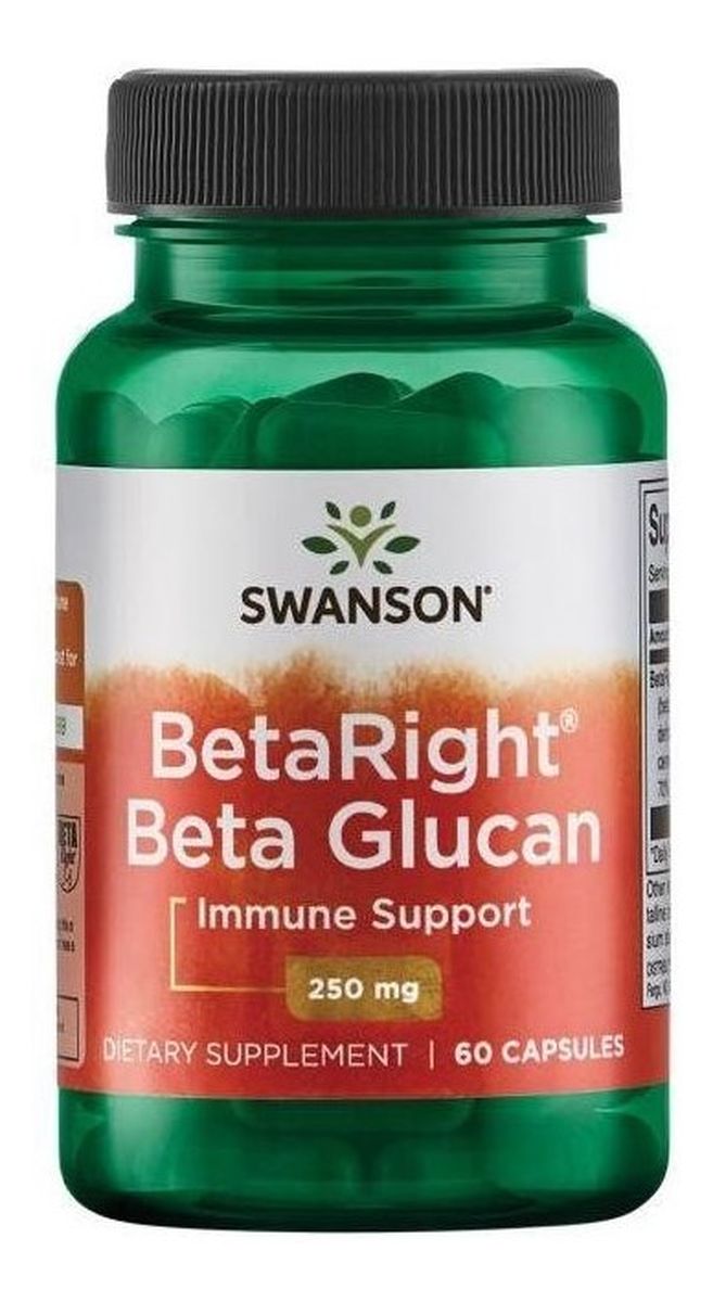 Beta right beta glucan 250mg suplement diety wspomagający układ odpornościowy i poziom cholesterolu 60 kapsułek