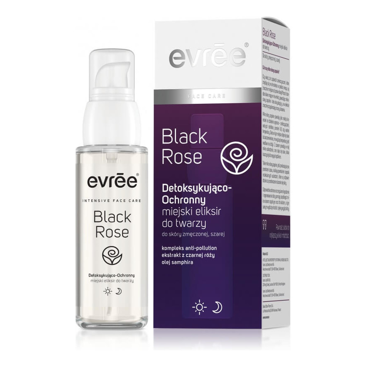 Evree Black Rose Eliksir do twarzy detoksykująco-oochronny na dzień i noc 30ml