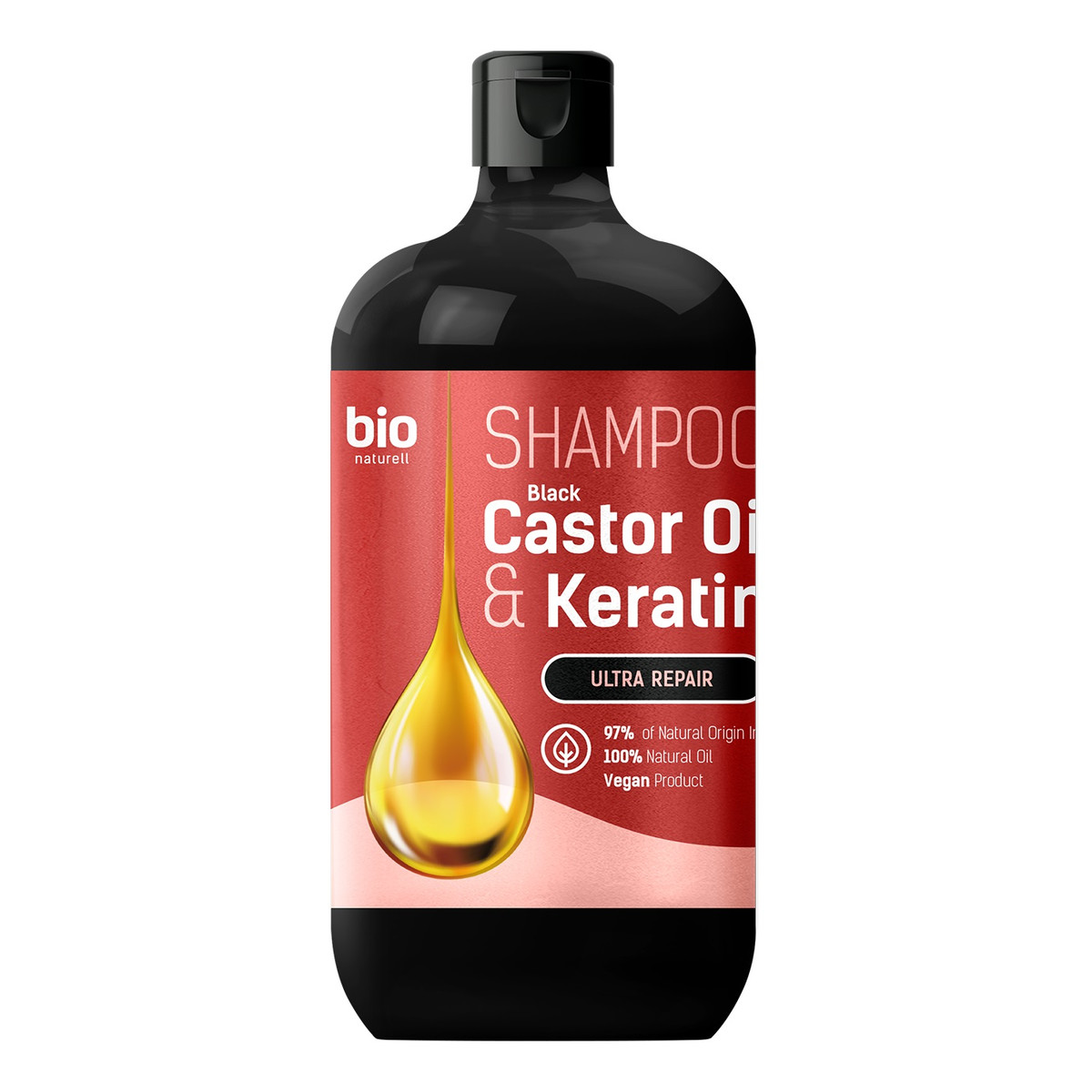 Bio Naturell Szampon z czarnym olejem rycynowym i keratyną do wszystkich rodzajów włosów 946ml