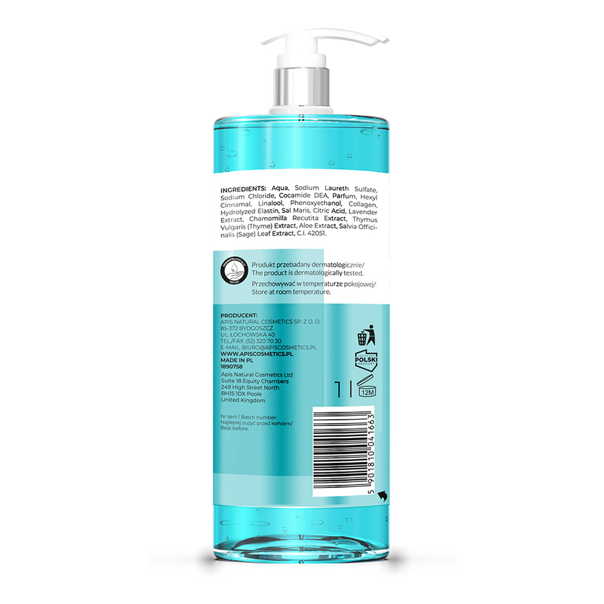 Apis Dead Sea Minerals Optima Płyn Do Kąpieli i Pod Prysznic Minerały Z Morza Martwego 2x1L