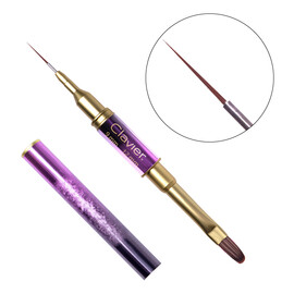 Pędzelek dwustronny 2w1 do zdobień i żelu #11