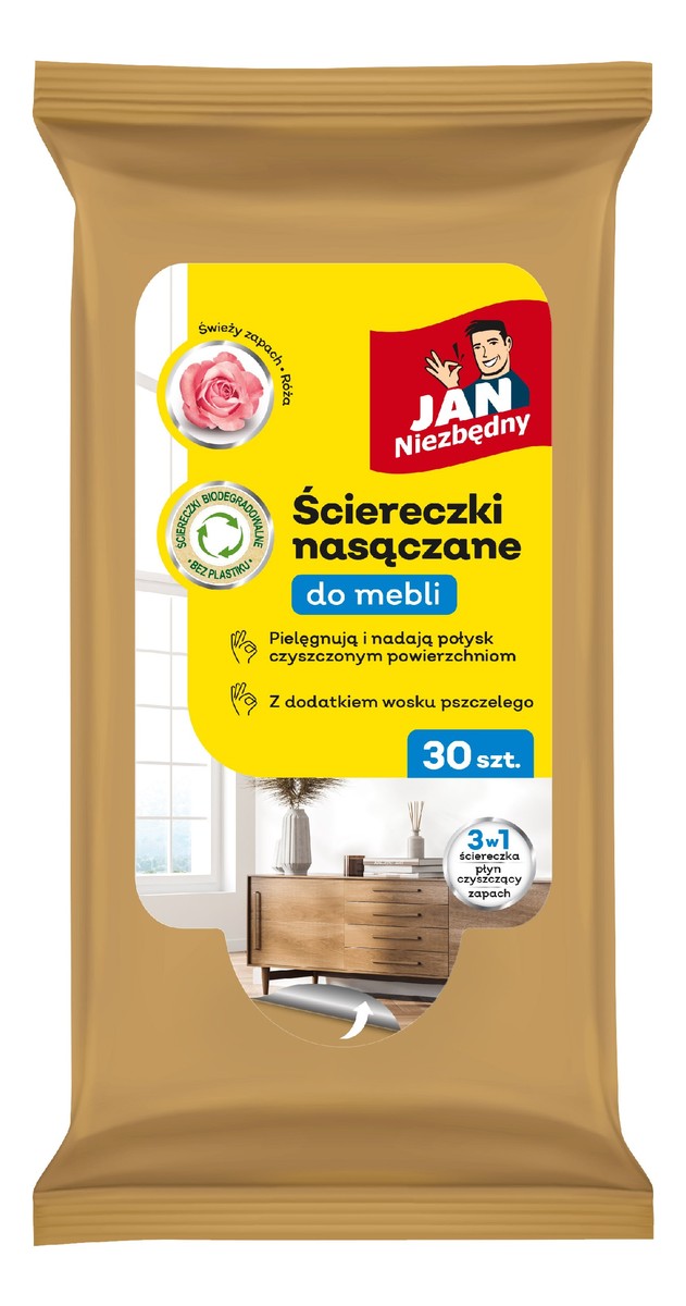 Ściereczki nasączane do mebli 3w1 1op.-30 sztuk