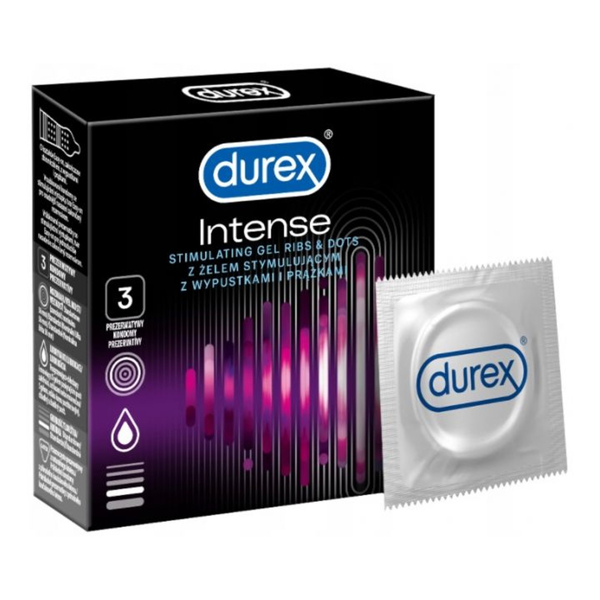 Durex Intense Stimulating Durex prezerwatywy 3 szt