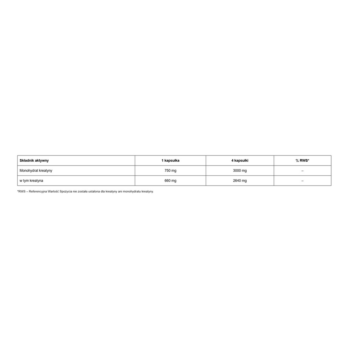 Doctor Life Creatine Monohydrate 3000mg suplement diety 100 Kapsułek