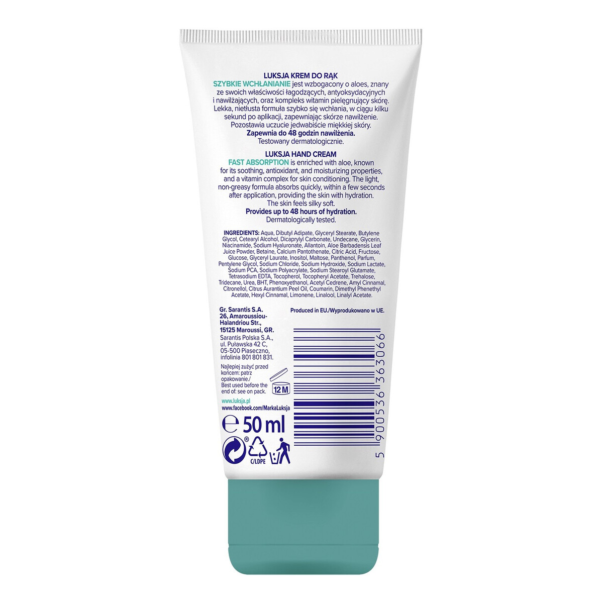 Luksja Krem do rąk Szybkie wchłanianie 50ml